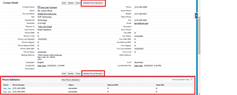 Screenshot of custom button related list