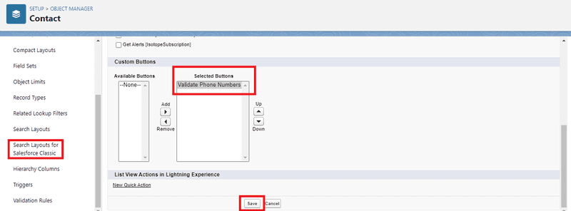 Screenshot of add list view button