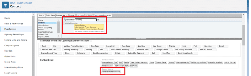 Screenshot of add button record page